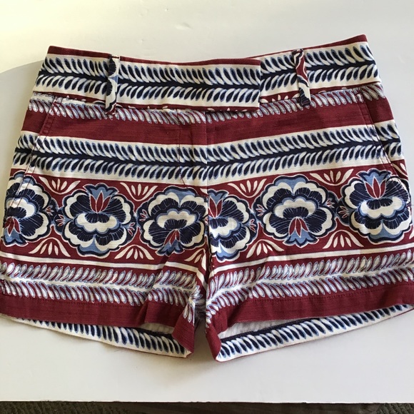 LOFT RIVIERA 4” COTTON BOHO PRINT SHORTS SIZE XXS NWT - Picture 4 of 13